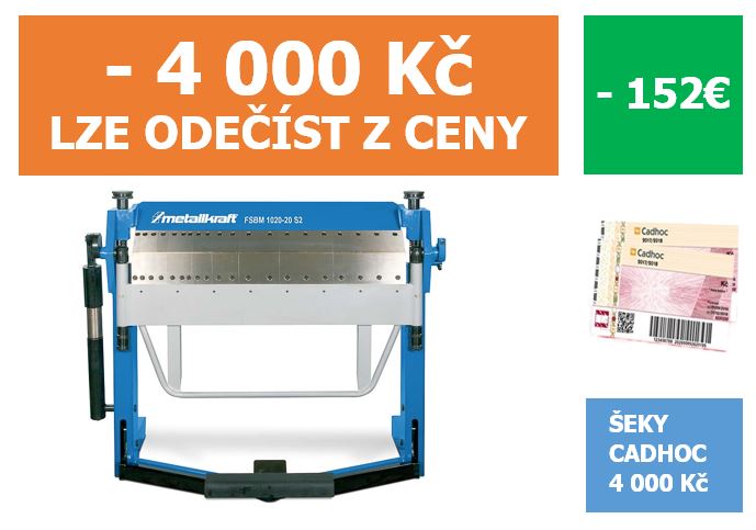 Ruční ohýbačka plechu Mettalkraft FSBM1020-20 S2