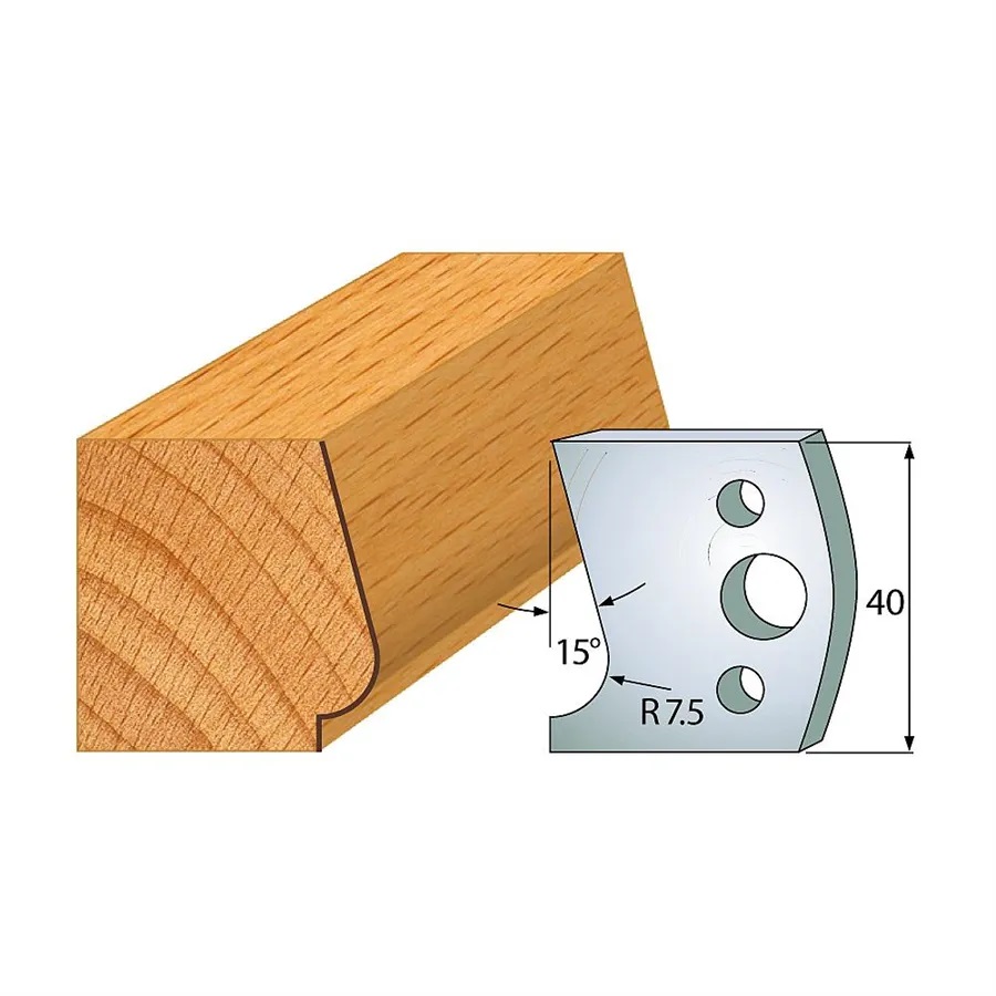 Profilové nože 40x4 mm, profil 038 (pár)