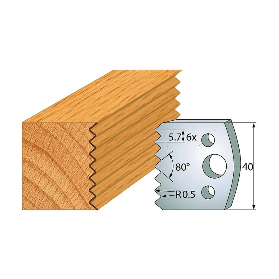 Profilové nože 40x4 mm, profil 077 (pár)